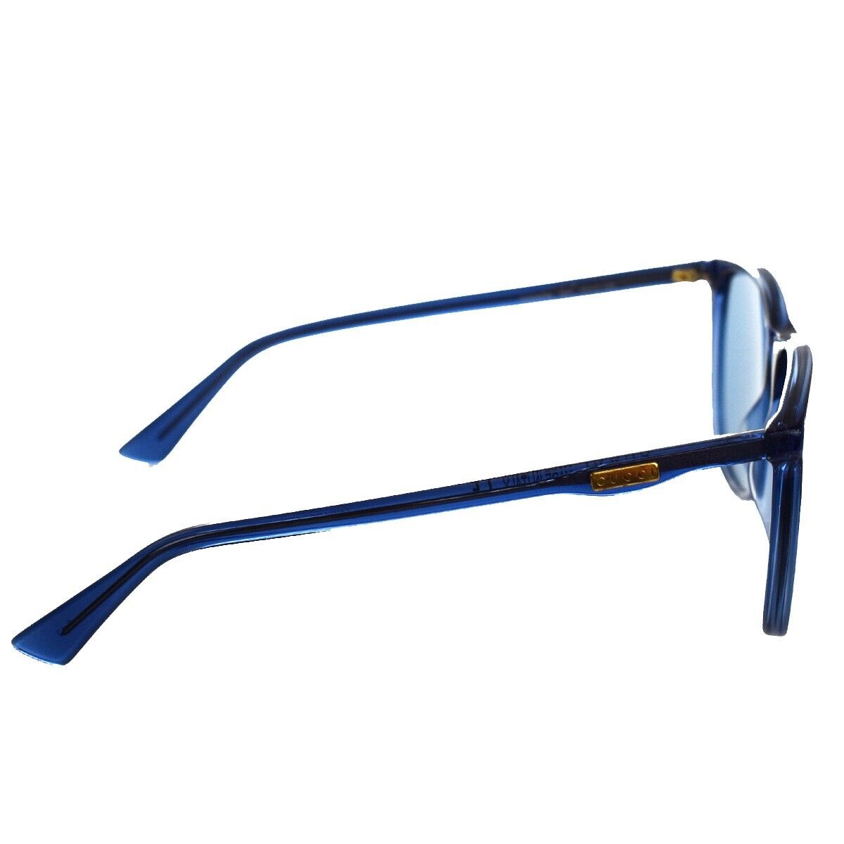 GUCCI Logo Sunglasses Eye Wear Plastic Metal Blue GG0263S 003 Italy 68JH058