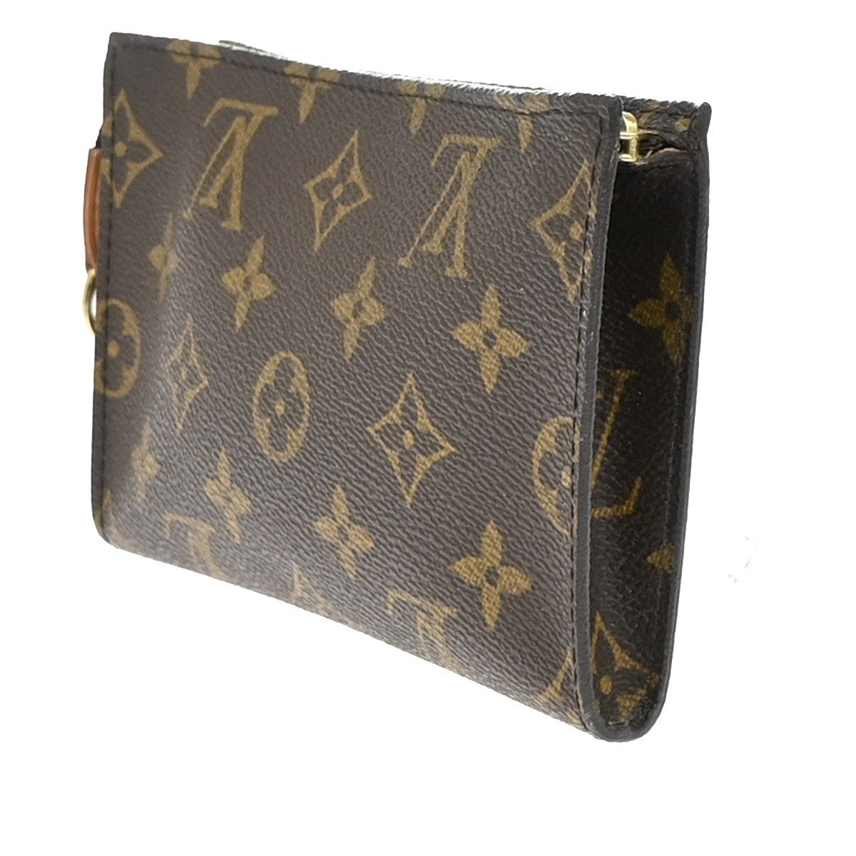 LOUIS VUITTON Logo BUCKET PM Pouch Bag Monogram Leather Brown France 60KP088