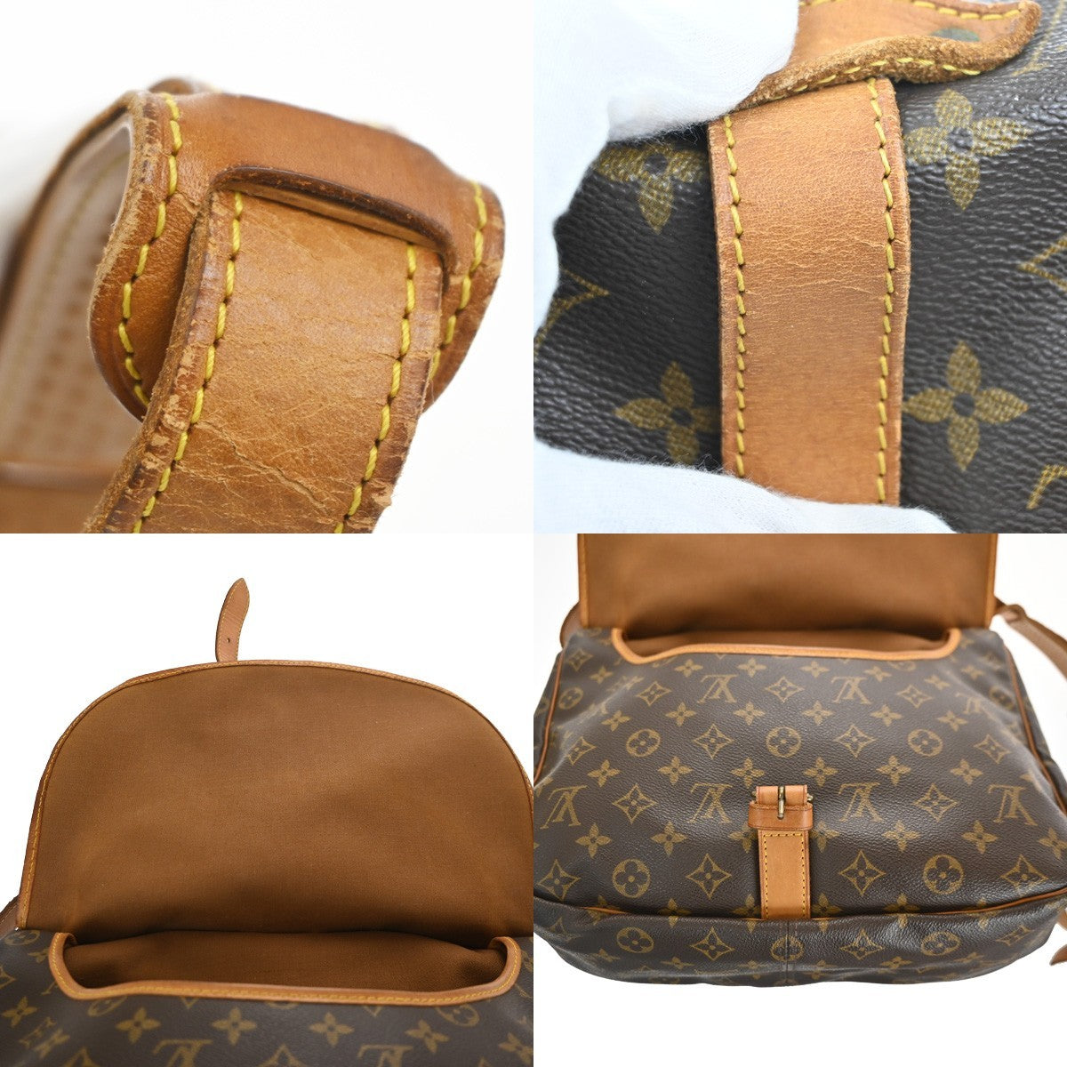 LOUIS VUITTON Saumur 35 Shoulder Bag Monogram Leather Brown M42254 86MA460