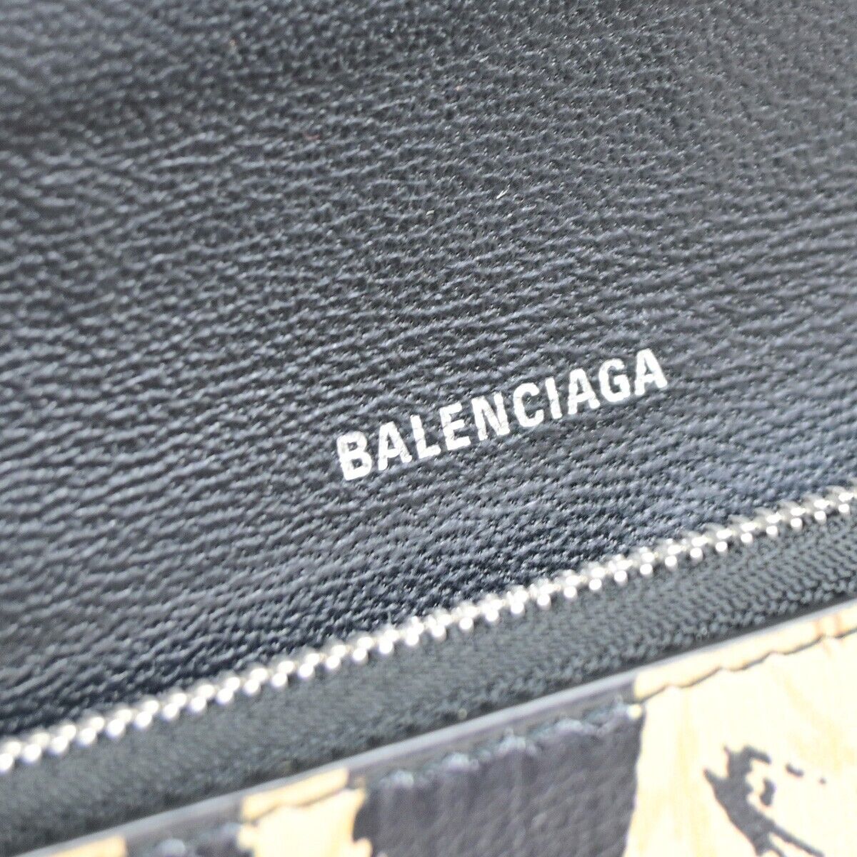 BALENCIAGA Logo Leopard Bifold Long Wallet Leather Brown Italy 36KA407