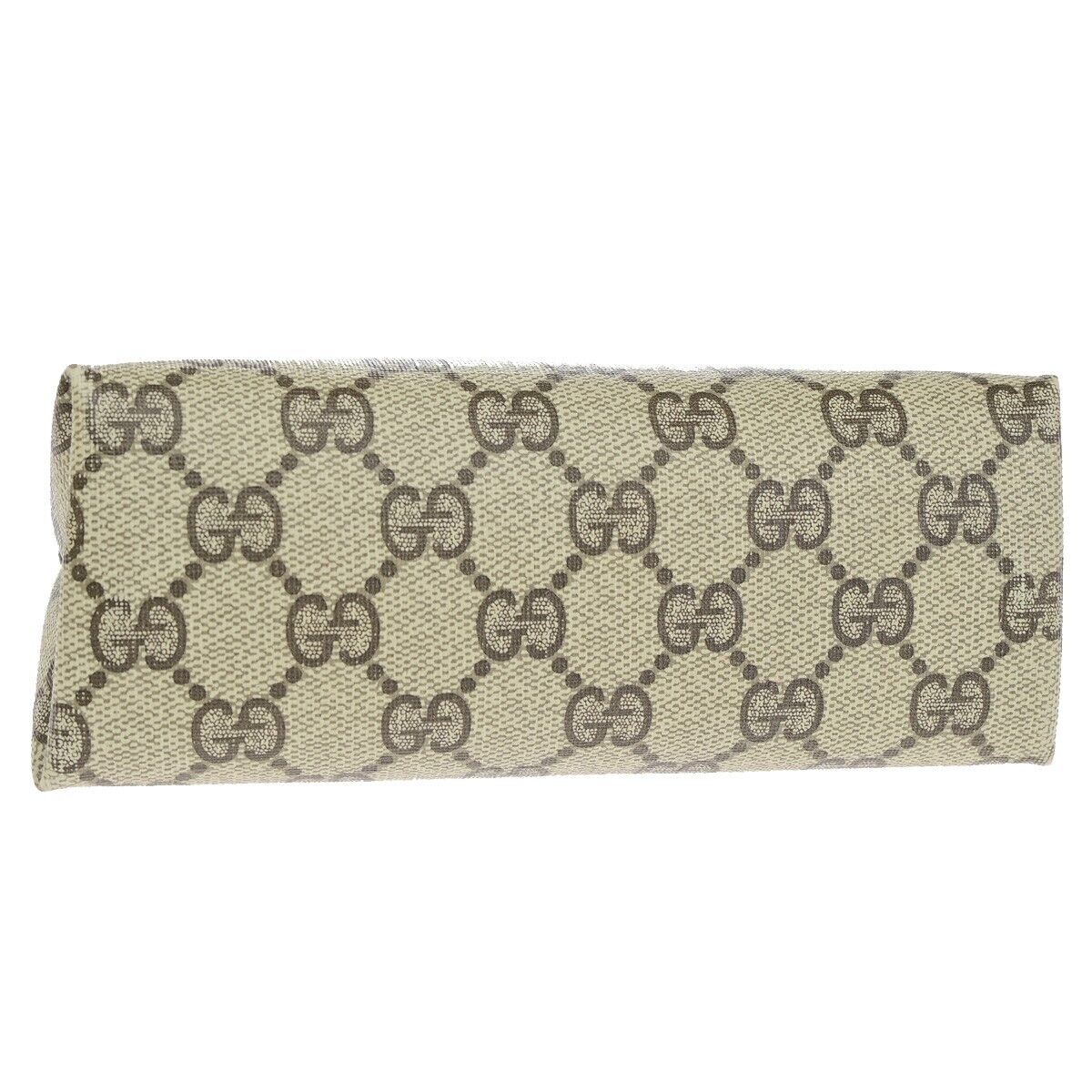 GUCCI Logo GG Pattern Pouch Bag PVC Leather Brown GHW Italy 05SH828