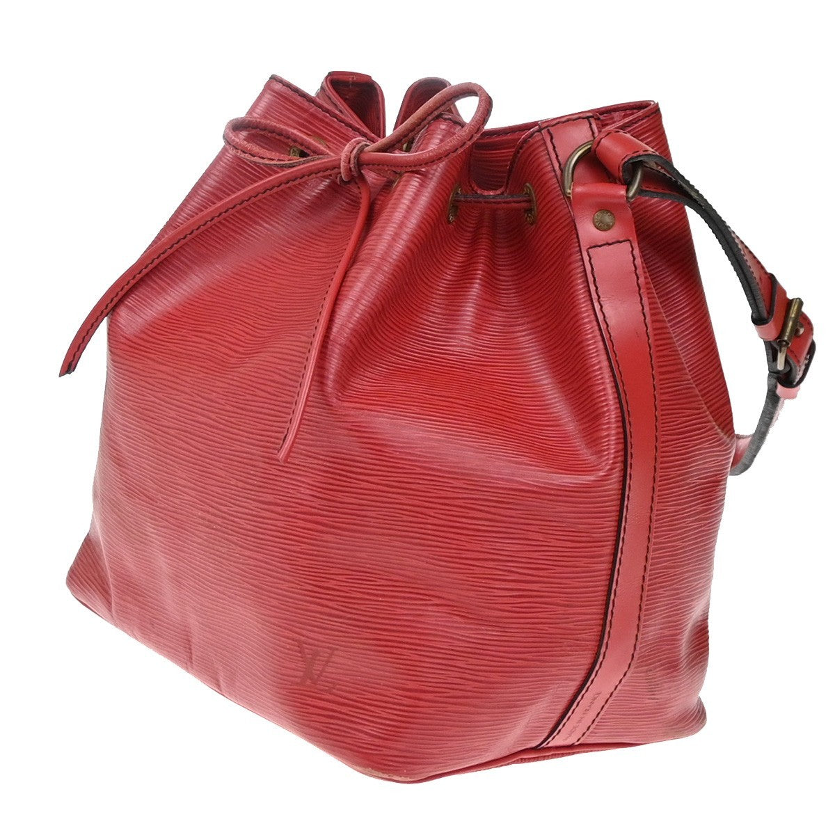 LOUIS VUITTON Petit Noe Drawstring Shoulder Bag Epi Leather Red M44107 37KC770