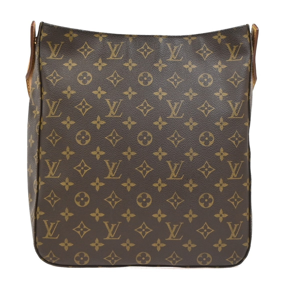 LOUIS VUITTON Logo Looping GM Shoulder Bag Monogram Leather Brown M51145 13PA045