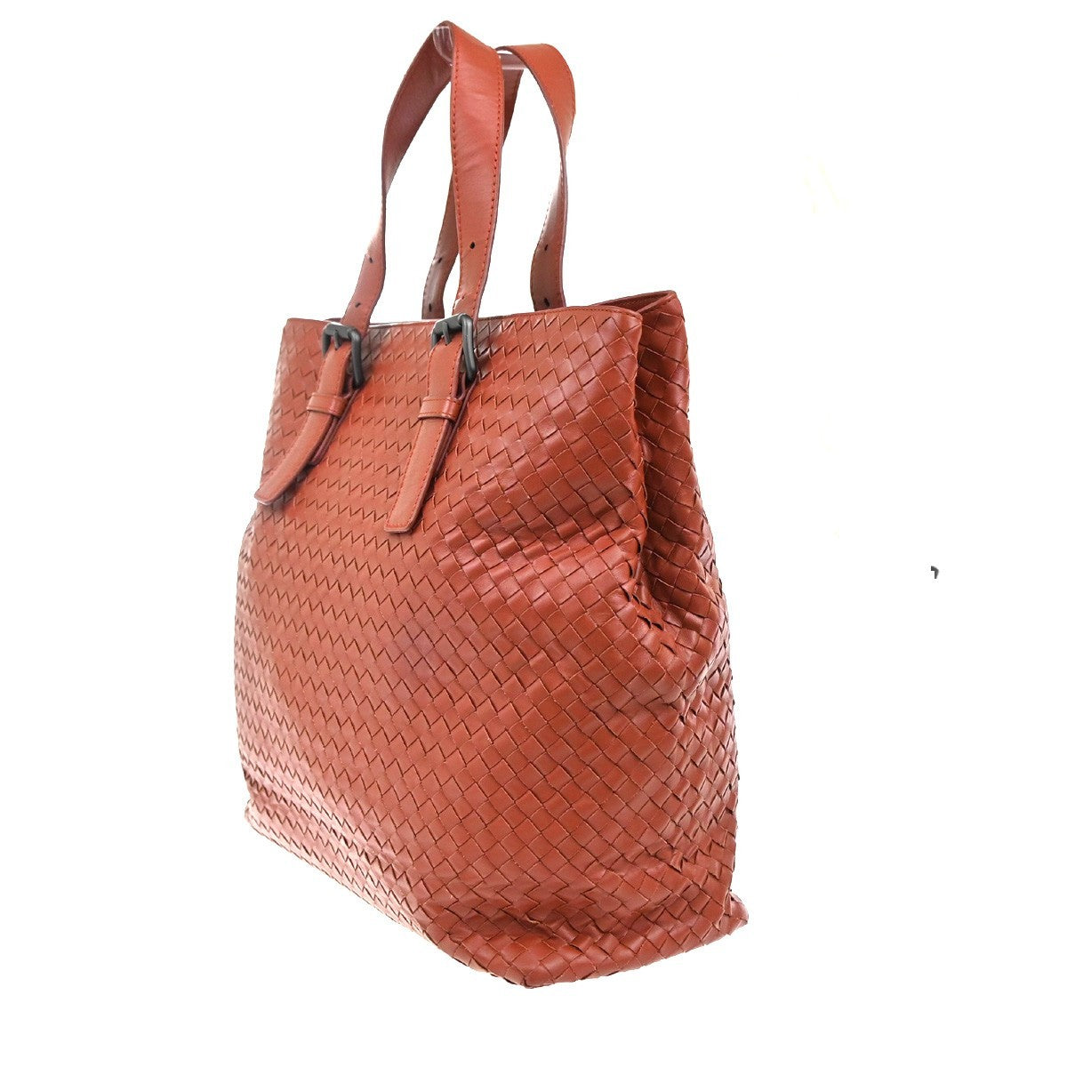 BOTTEGA VENETA Logo Intrecciato Shoulder Hand Bag Leather Red Italy 91MA191