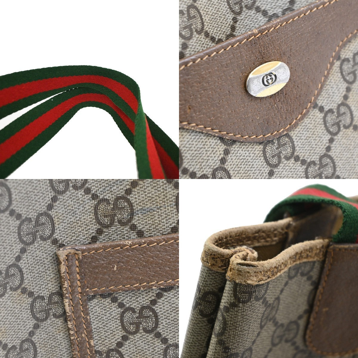 GUCCI Logo GG Pattern Sherry Line Shoulder Tote Bag PVC Leather BN Italy 04MA683