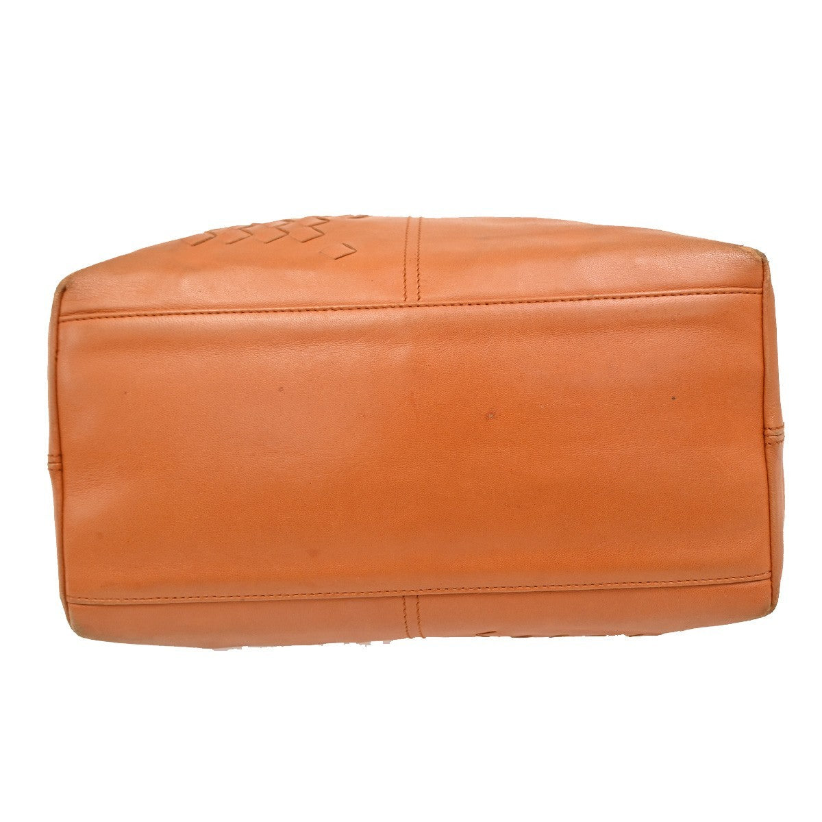 BOTTEGA VENETA Logo Regent Shoulder Tote Bag Leather Orange Italy 89EF880