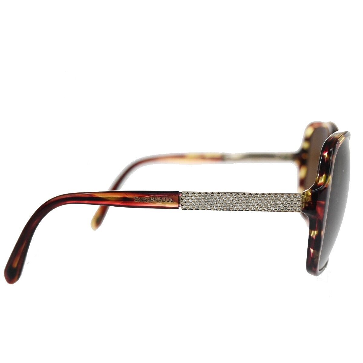 TIFFANY & CO. Logos Sunglasses Eye Were Plastic Brown TF4072-B-A Italy 60RC863