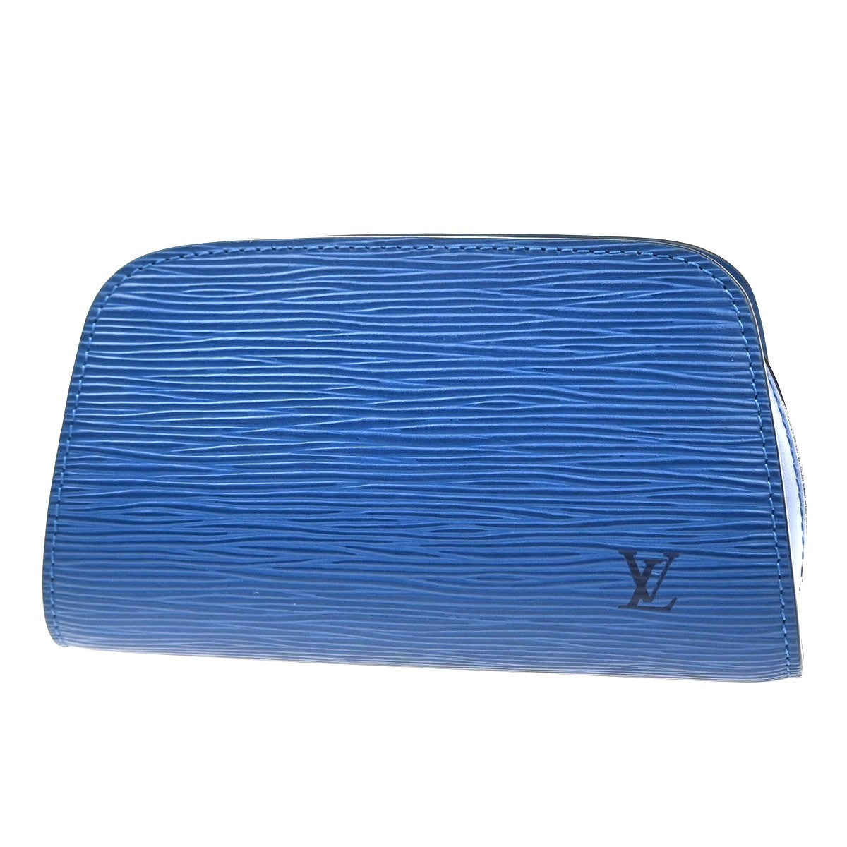 LOUIS VUITTON LV Logo Dauphine PM Pouch Epi Leather Blue France M48445 60KD049