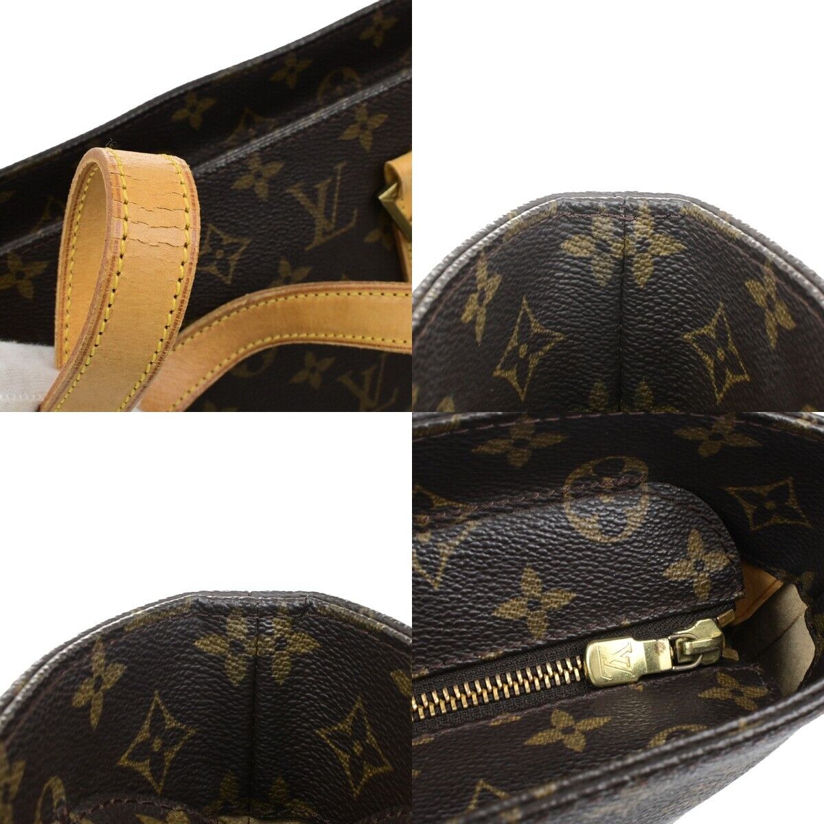 LOUIS VUITTON Logo Luco Shoulder Tote Bag Monogram Leather Brown M51155 34ED940