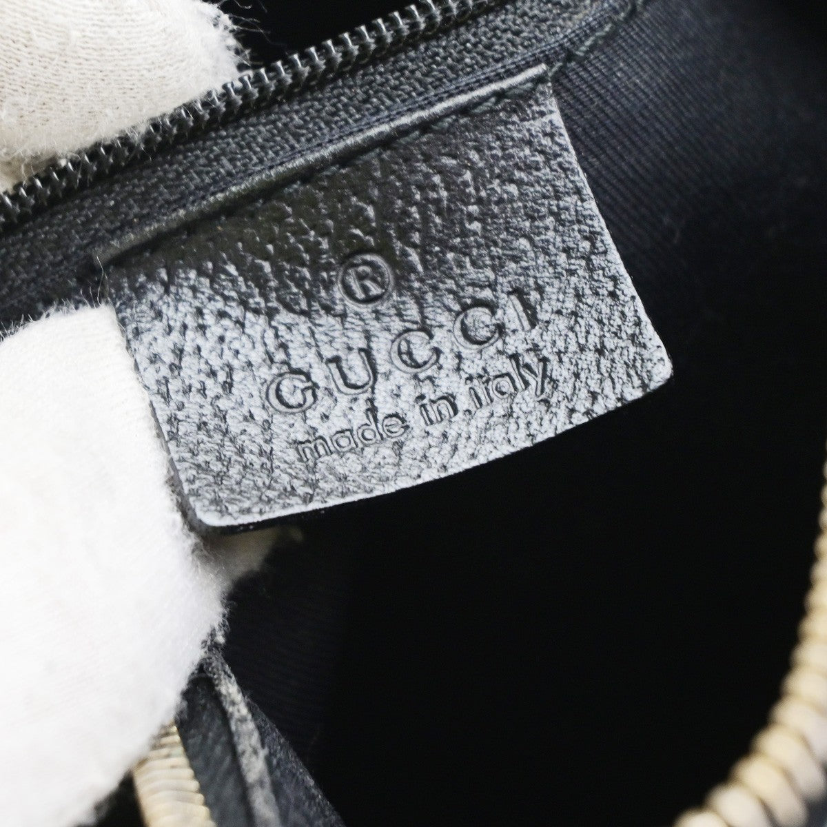 GUCCI Logo GG Pattern Abbey Shoulder Hand Bag Canvas Leather Black Italy 85SA159