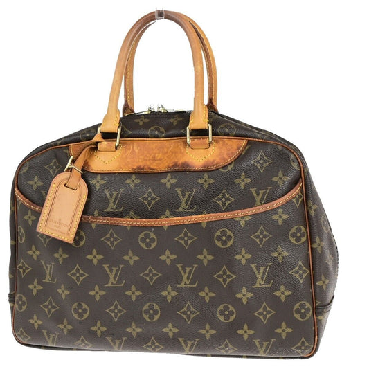 LOUIS VUITTON LV Logo Deauville Hand Bag Monogram Leather Brown M47270 61EC992