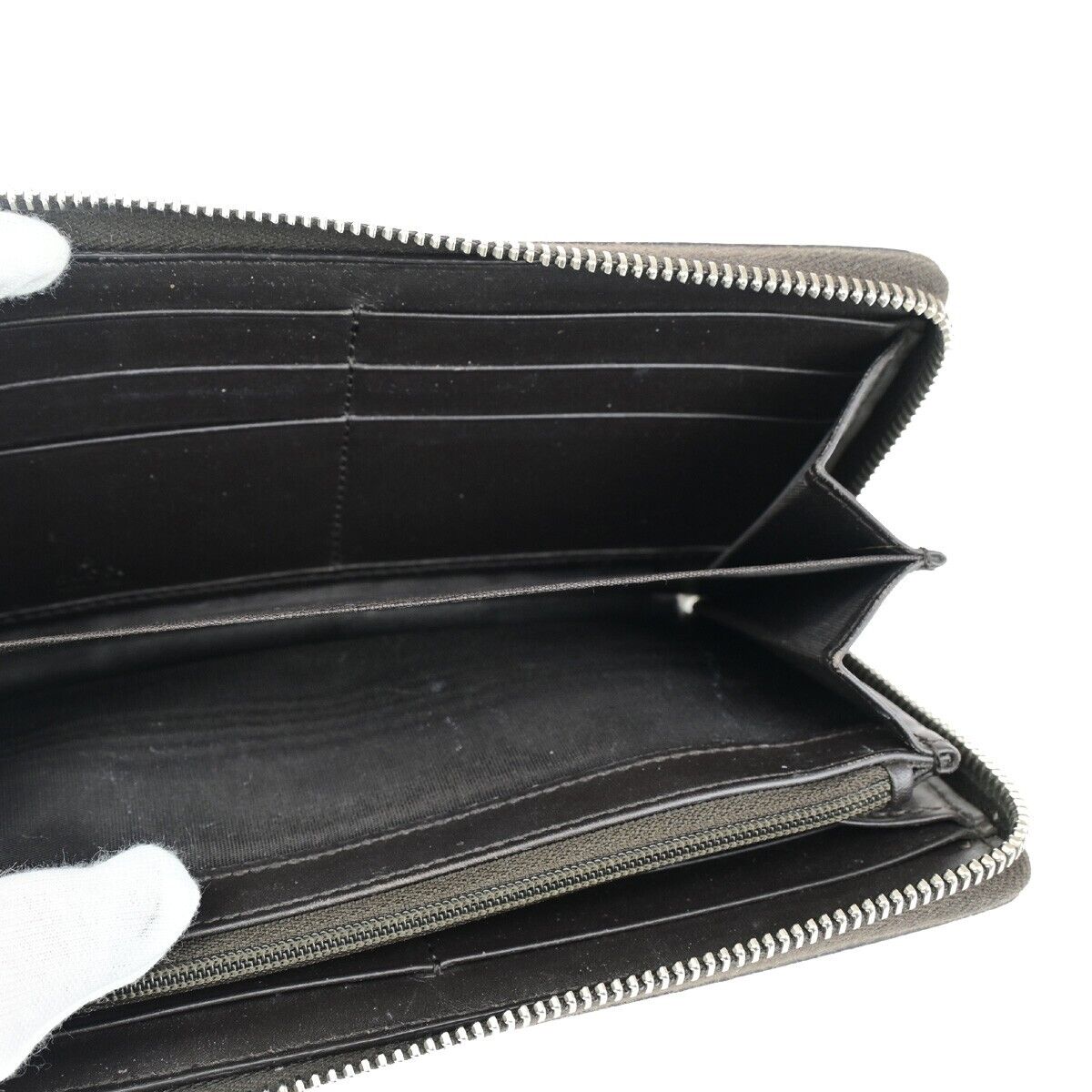 GUCCI Sherry GG Pattern Long Zipper Around Wallet Supreme Leather Brown 65EC844