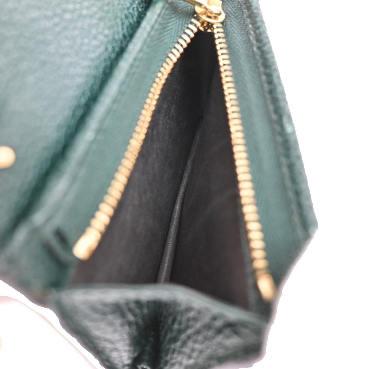 GUCCI G Horsebit Bifold Wallet Leather Green GHW Italy 34RL598