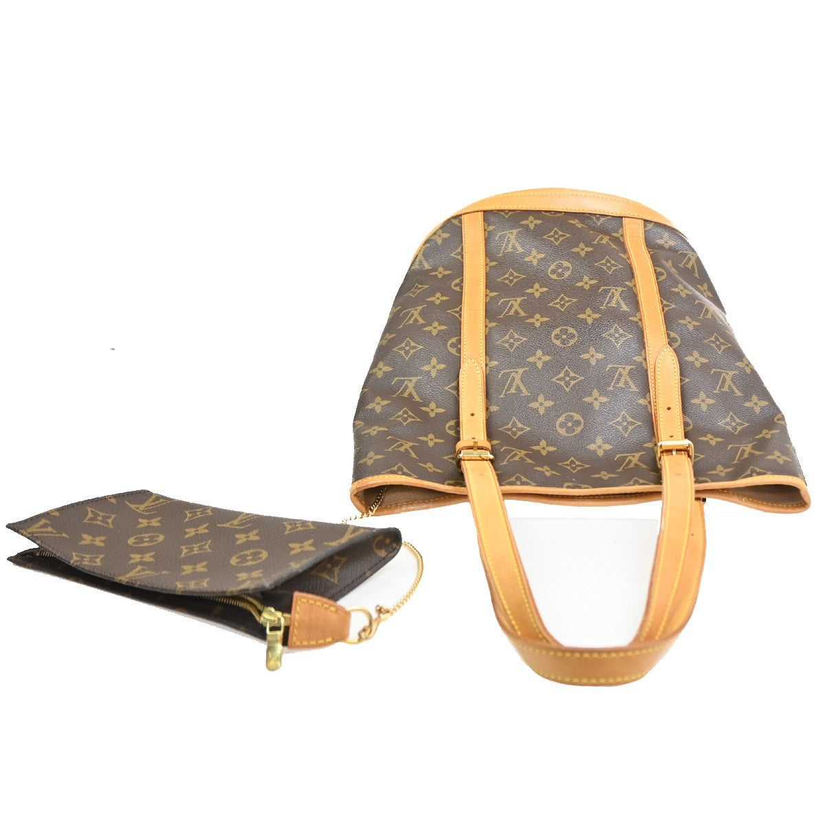 LOUIS VUITTON BUCKET GM Shoulder Tote Bag Monogram Leather Brown M42236 88YJ102