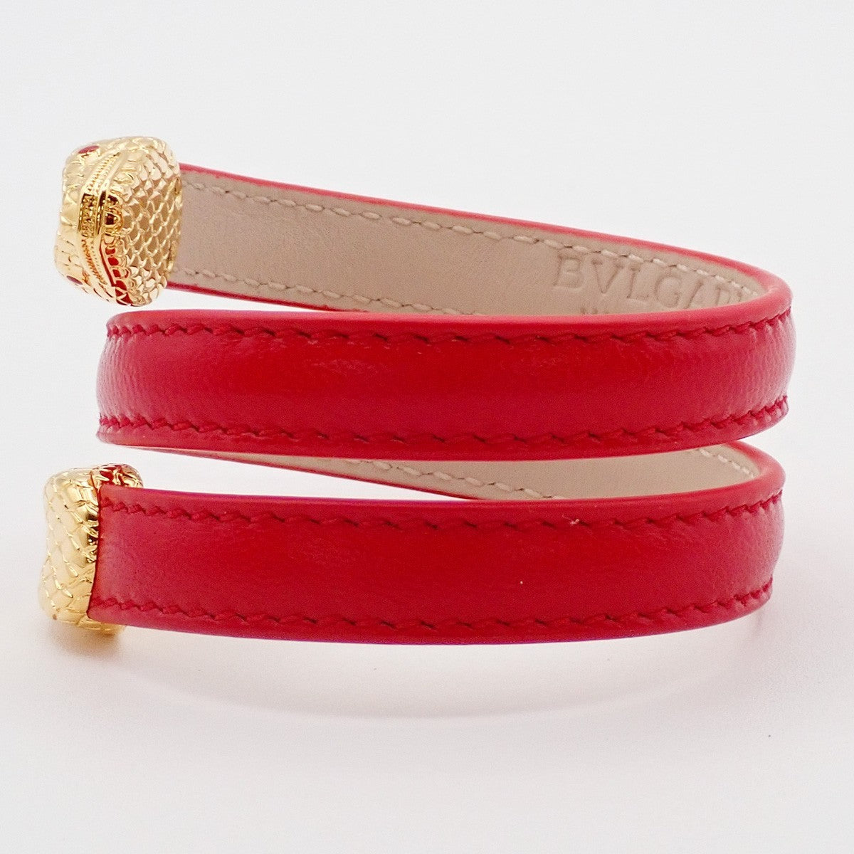 BVLGARI Logo Serpenti Forever Bracelet Red Gold Italy Accessory 33RL217