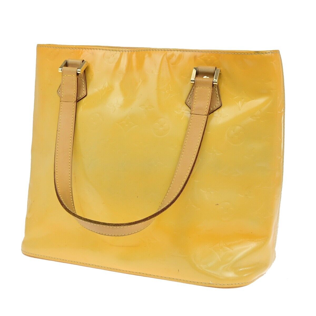 LOUIS VUITTON Houston Shoulder Bag Monogram Vernis Leather Yellow M91055 05FB524
