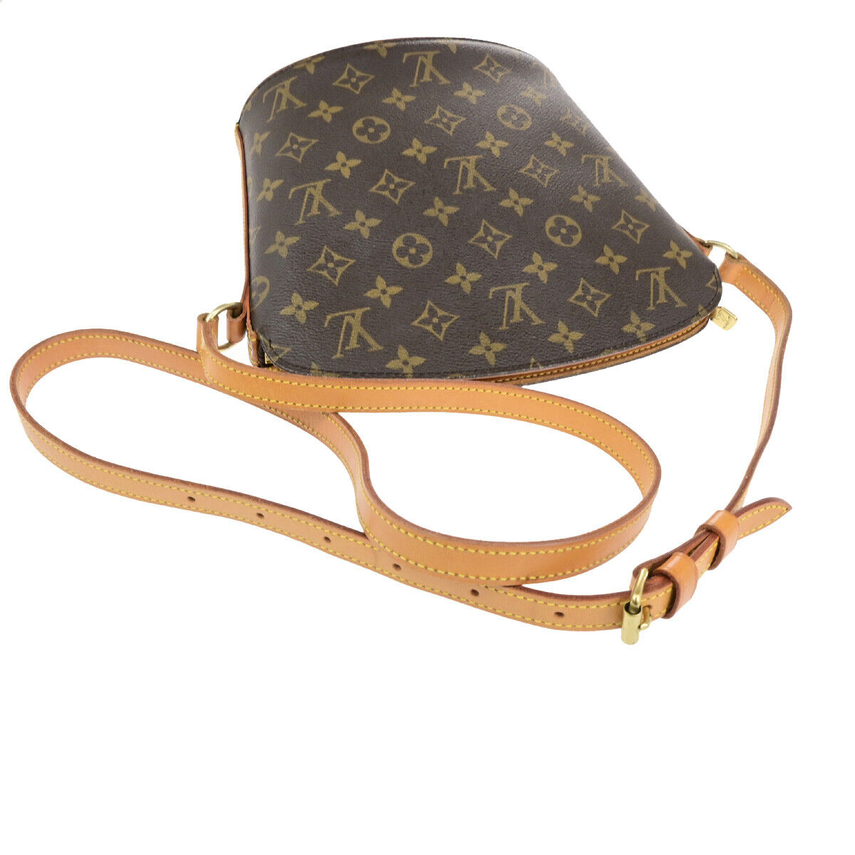 LOUIS VUITTON Logo Drouot Shoulder Bag Monogram Leather Brown M51290 75KA502