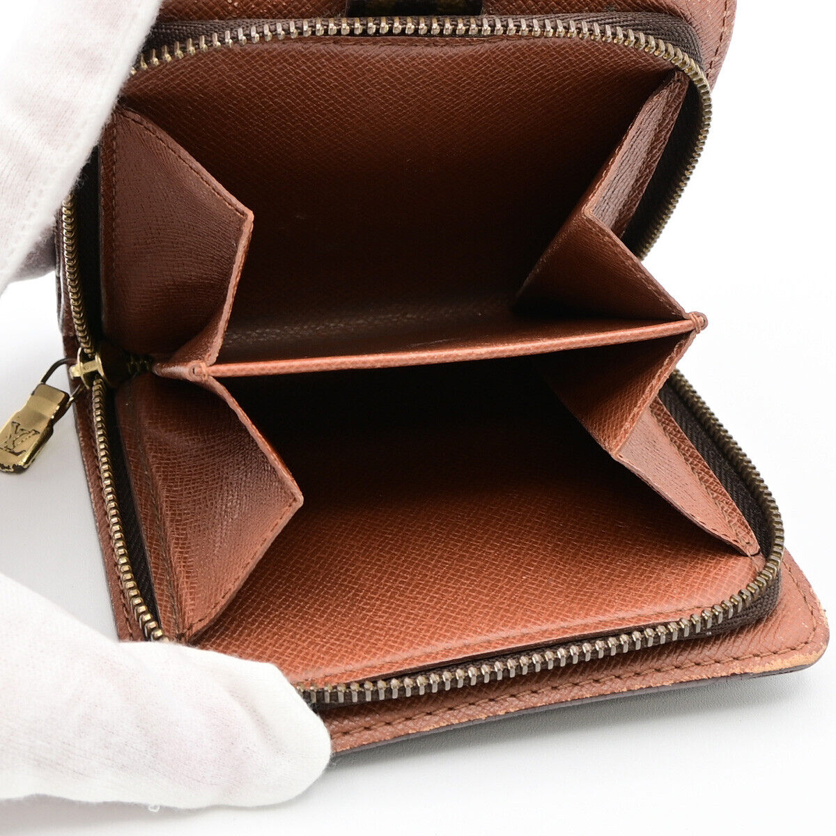 LOUIS VUITTON Compact Zip Bifold Wallet Monogram Leather Brown M61667 08YE810