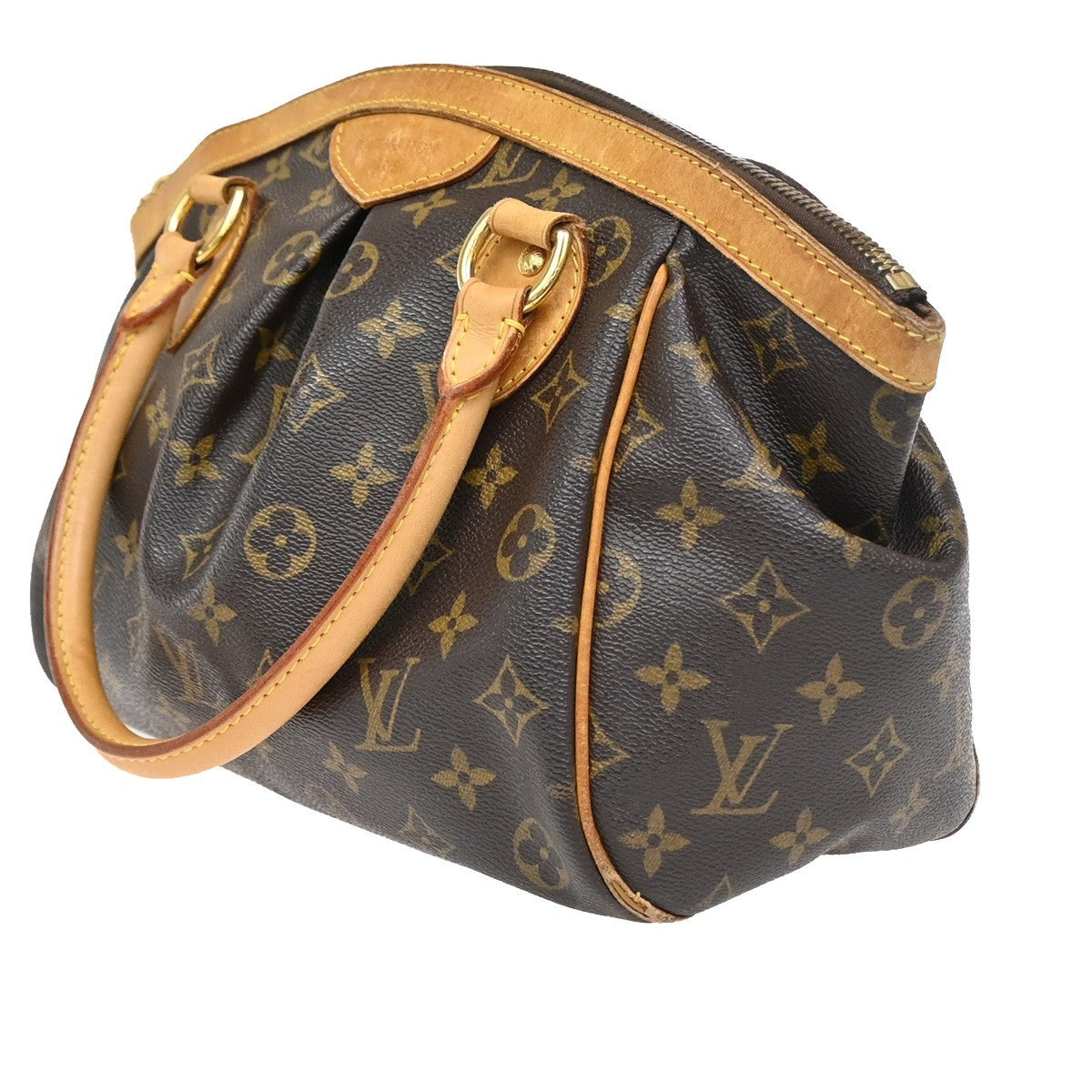 LOUIS VUITTON Tivoli PM Handbag Monogram Leather France Brown M40143 77ZA273