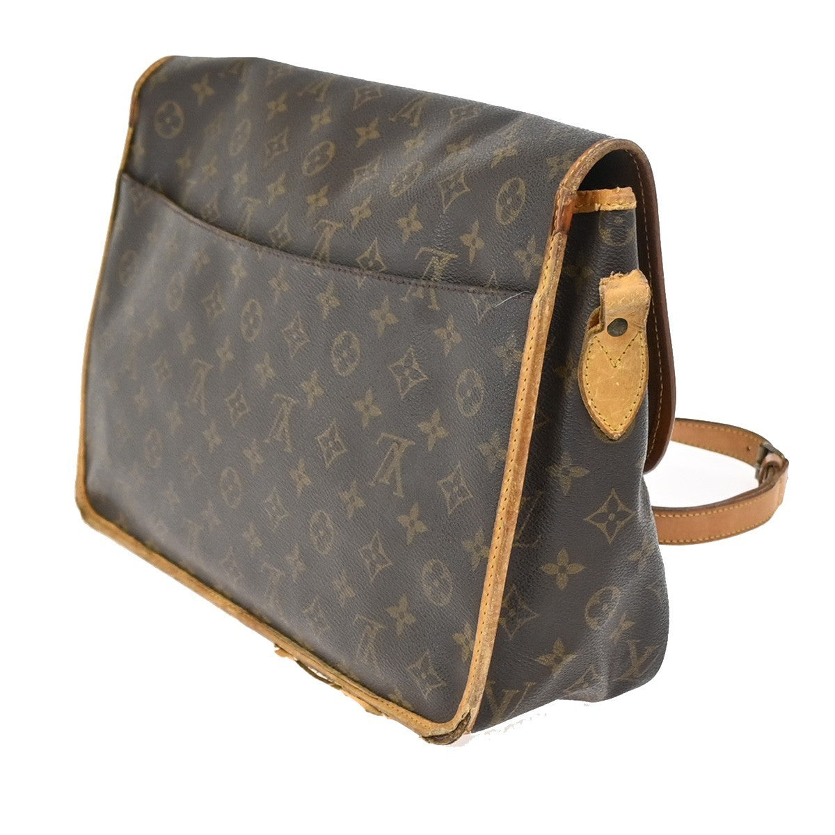 LOUIS VUITTON Gibeciere GM Shoulder Bag Monogram Leather Brown M42249 68YJ063