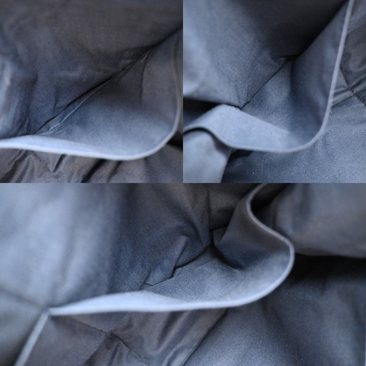 HERMES Logo Tapidocel Clutch Bag Cotton 100% Canvas Blue Beige 68RP137