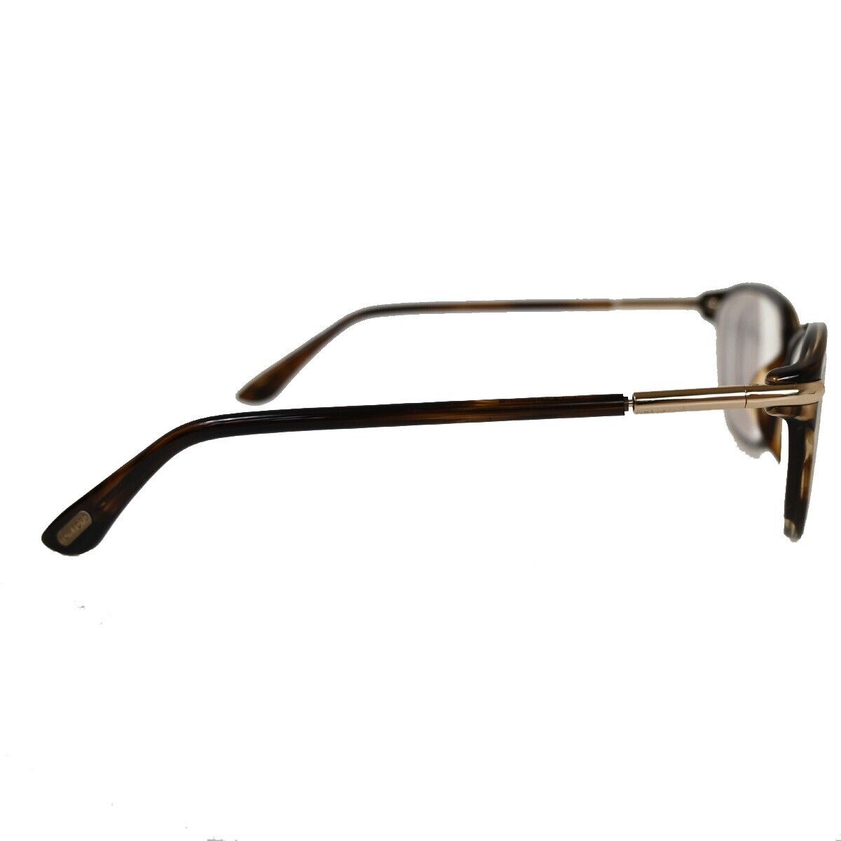 TOM FORD Logo Glasses Frame Eye Wear Plastic Brown Gold Plated Accessory 02GA680