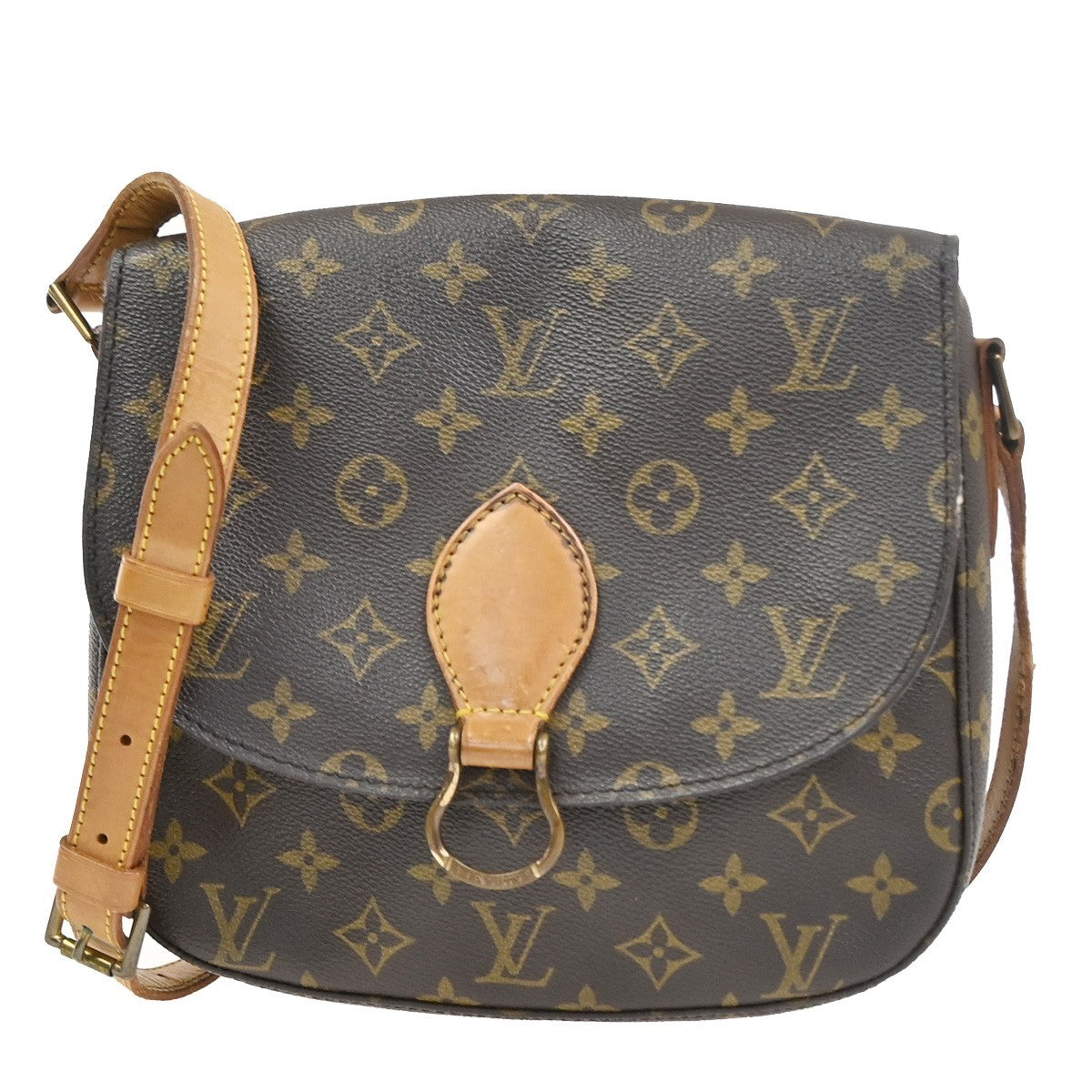 LOUIS VUITTON Saint Cloud GM Shoulder Bag Monogram Leather Brown M51242  39CA826