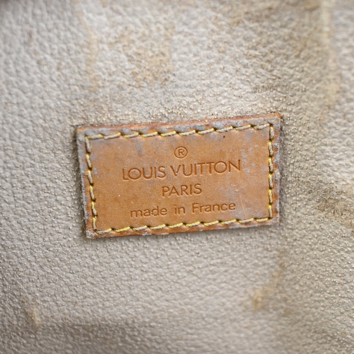 LOUIS VUITTON Logo Sac Plat Hand Tote Bag Monogram Leather Brown M51140 62ZA260
