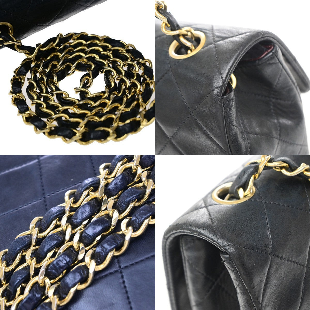 CHANEL CC Mini Matelasse Chain Shoulder Bag Leather Black GHW Vintage 830RP190