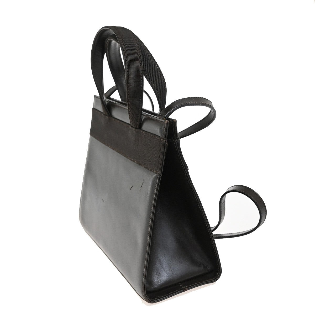 SALVATORE FERRAGAMO Logo Vara 2Way Shoulder Hand Bag Leather Brown Italy 65FB826