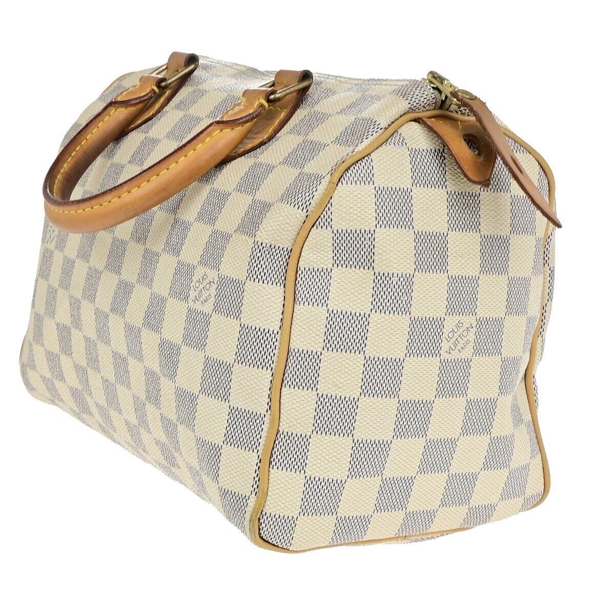 LOUIS VUITTON Speedy 25 Hand Bag Damier Azur Leather White U.S.A. N41534 13ED028