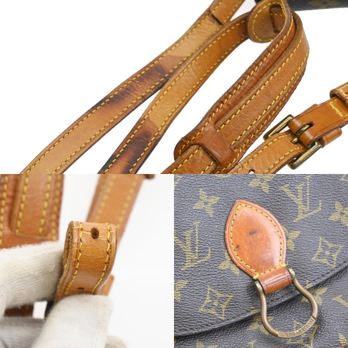 LOUIS VUITTON Saint Cloud MM Shoulder Bag Monogram Leather Brown M51243 69SA117