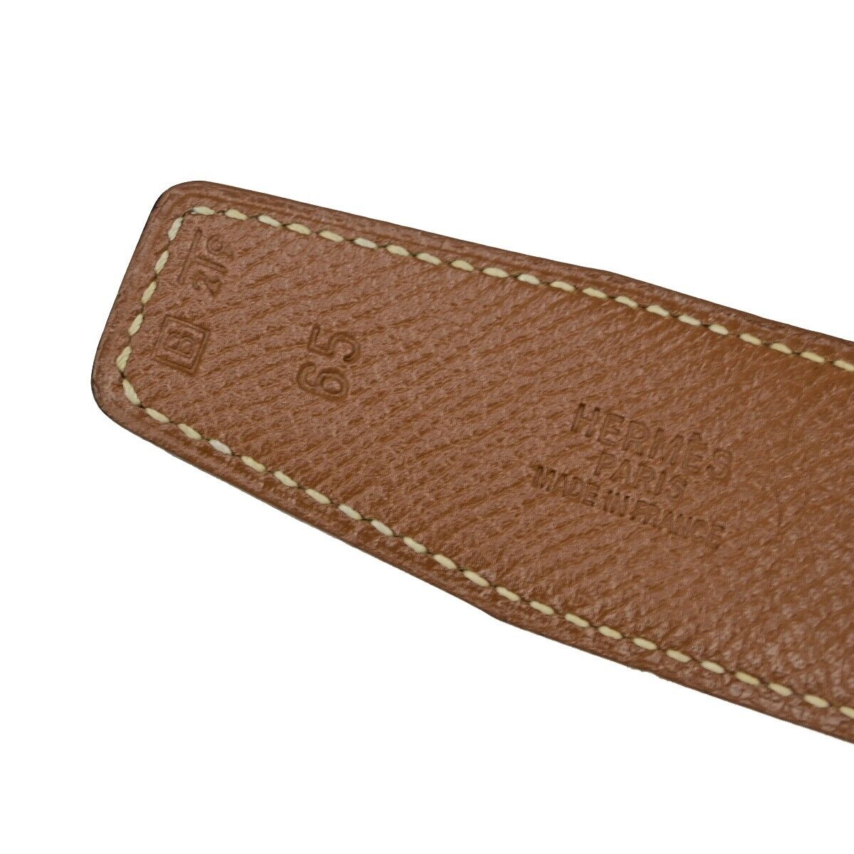 HERMES H Logo Constance Reversible Buckle Belt Leather #65 Black Brown 89YH515