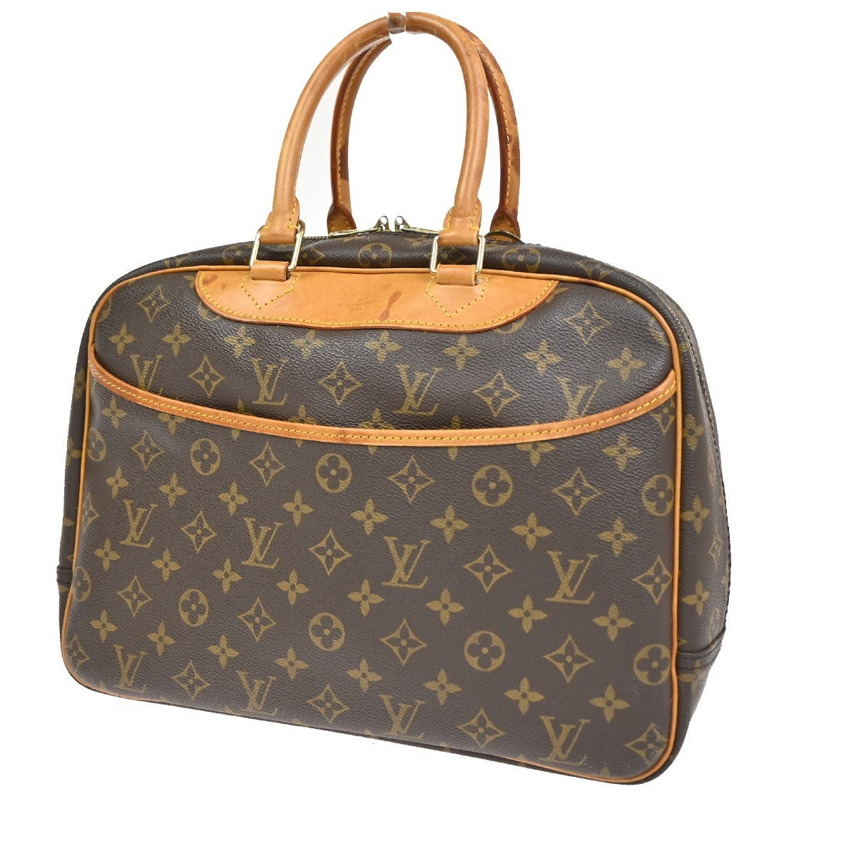 LOUIS VUITTON LV Logo Deauville Hand Bag Monogram Leather Brown M47270  80CA922