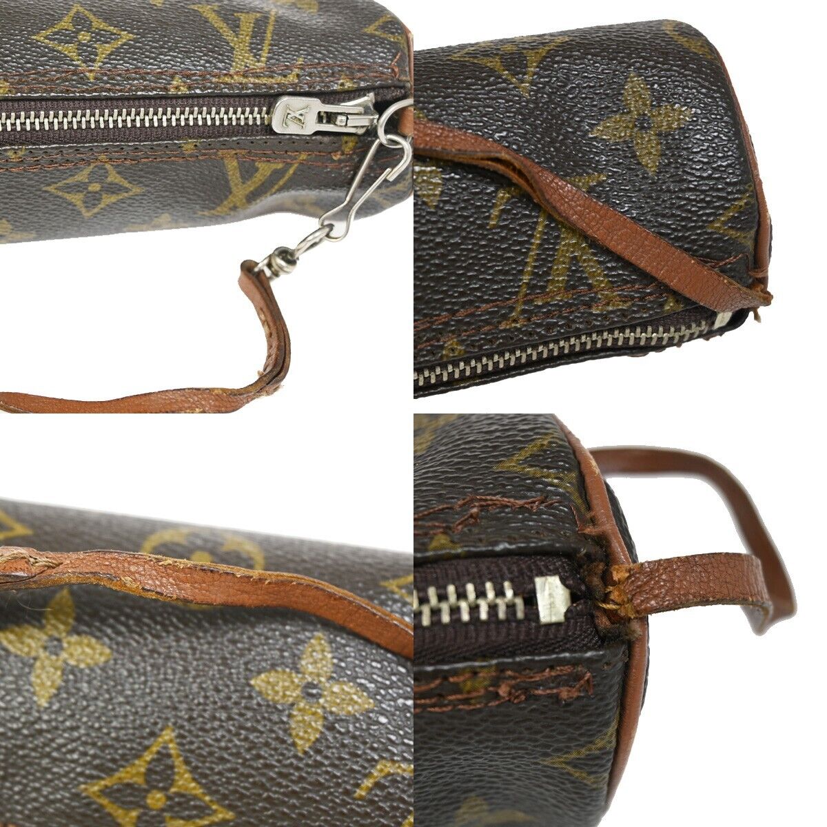 LOUIS VUITTON Logo Papillon Pouch Hand Bag Monogram Leather BN M51380 60FA542