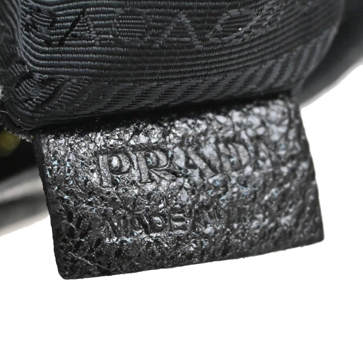 PRADA  Logo Shoulder Bag Snap Closure Leather Black Gold Italy  72TA071