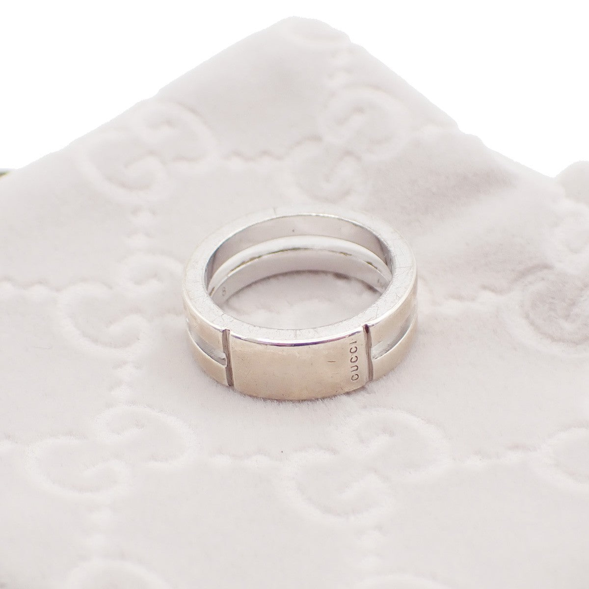 GUCCI G Logo Ring Silver 925 Size JP8 US4.5 Italy Accessory 01KC873
