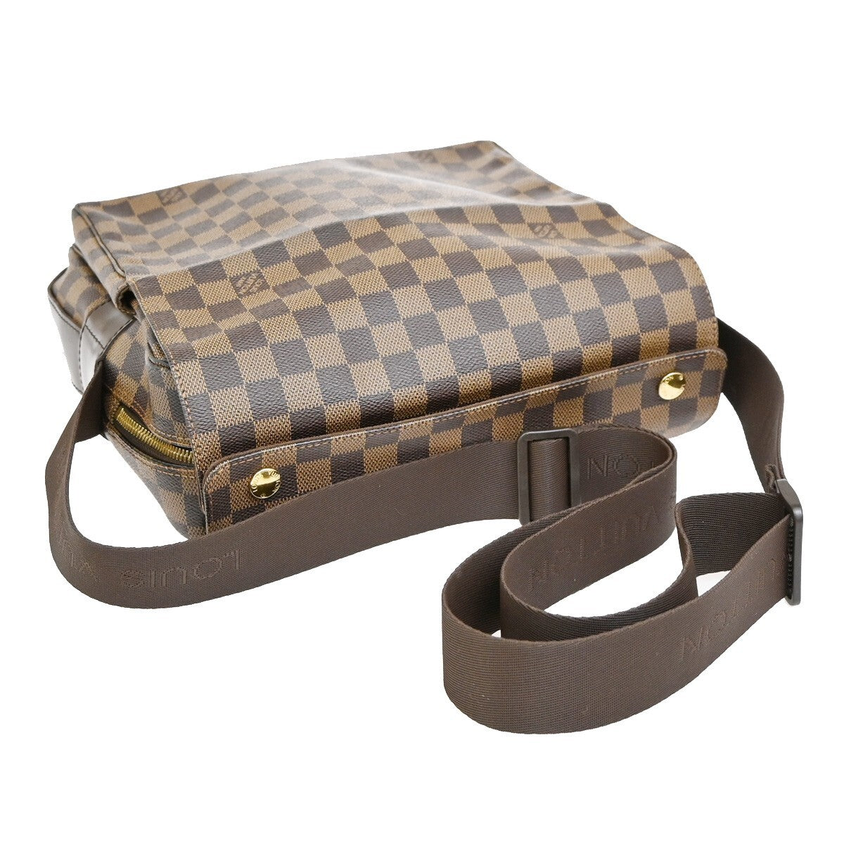 LOUIS VUITTON Naviglio Shoulder Bag Damier Ebene Leather Brown N45255 13EE142