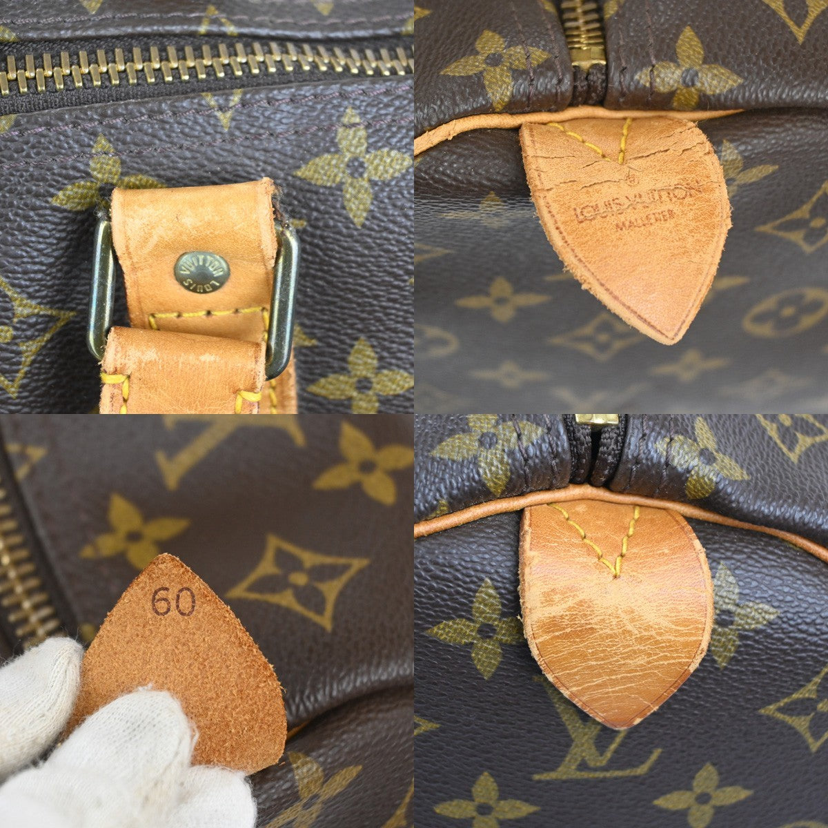 LOUIS VUITTON Keepall 60 Travel Hand Bag Monogram Leather Brown M41422 70MA525
