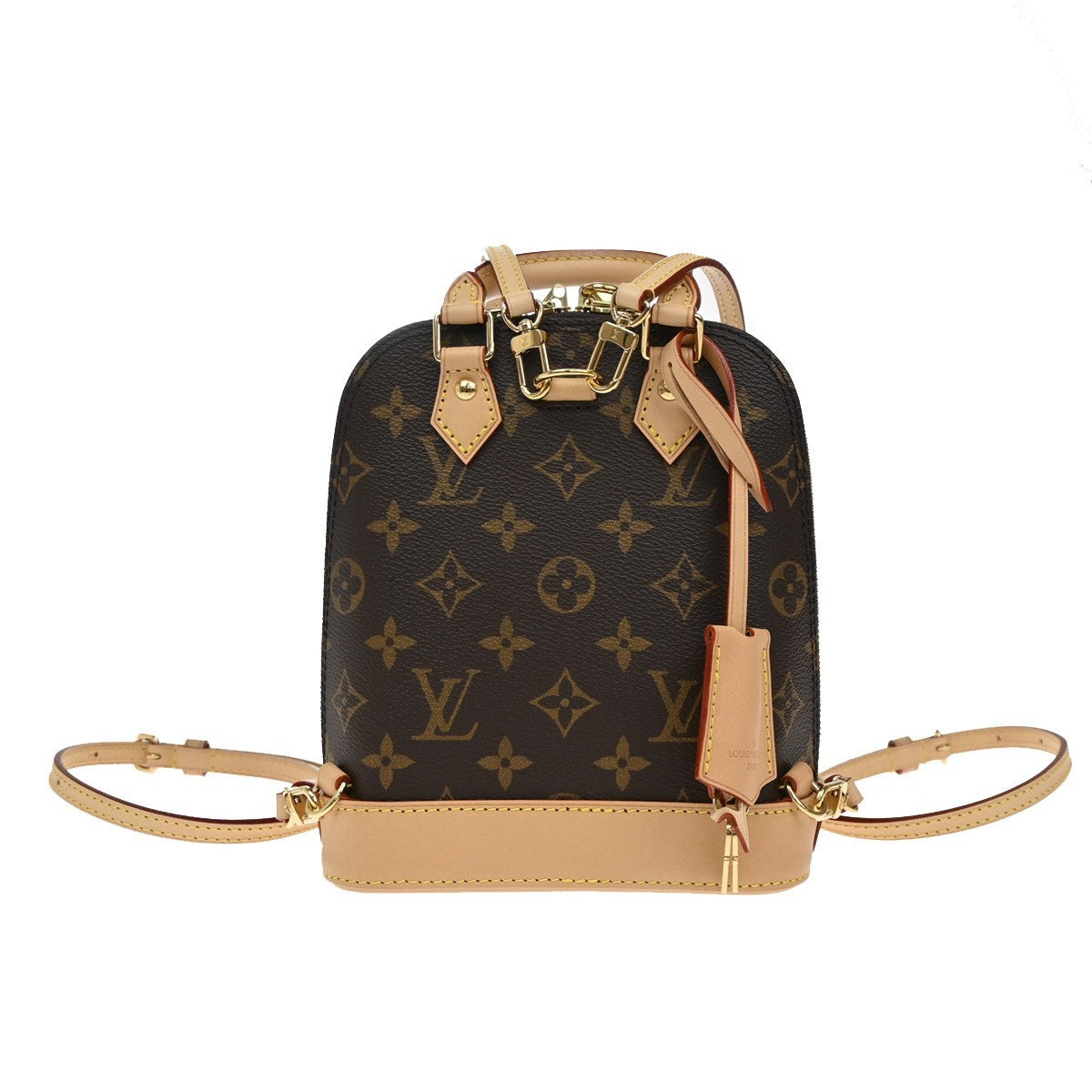 LOUIS VUITTON Alma Backpack Bag Monogram Leather Brown France M47132 312LC616