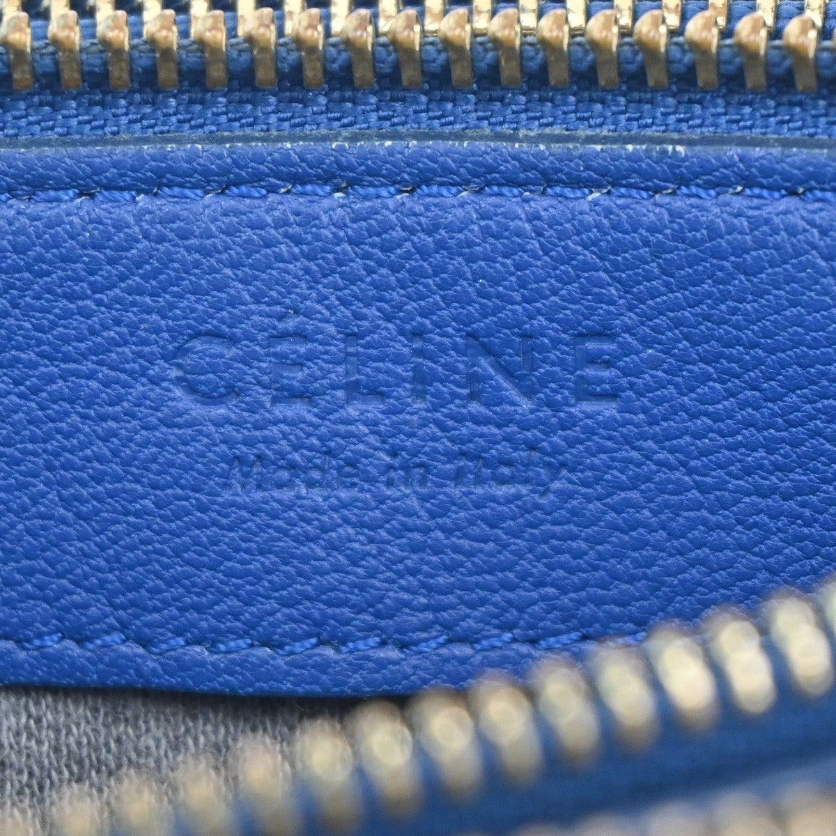 CELINE Logo Trio Crossbody Shoulder Bag Leather Blue Italy 87KP580