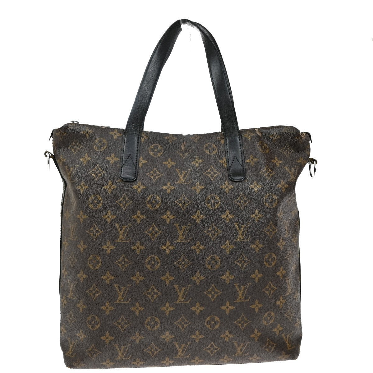 LOUIS VUITTON Kitan Hand Bag Monogram Macassar Leather Brown BK M40388 69KB449