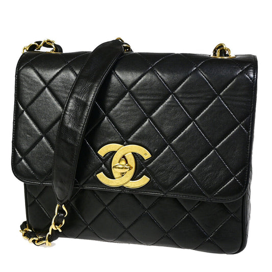 CHANEL CC Logo Matelasse 25 Chain Shoulder Bag Leather Black GHW France 705RJ883