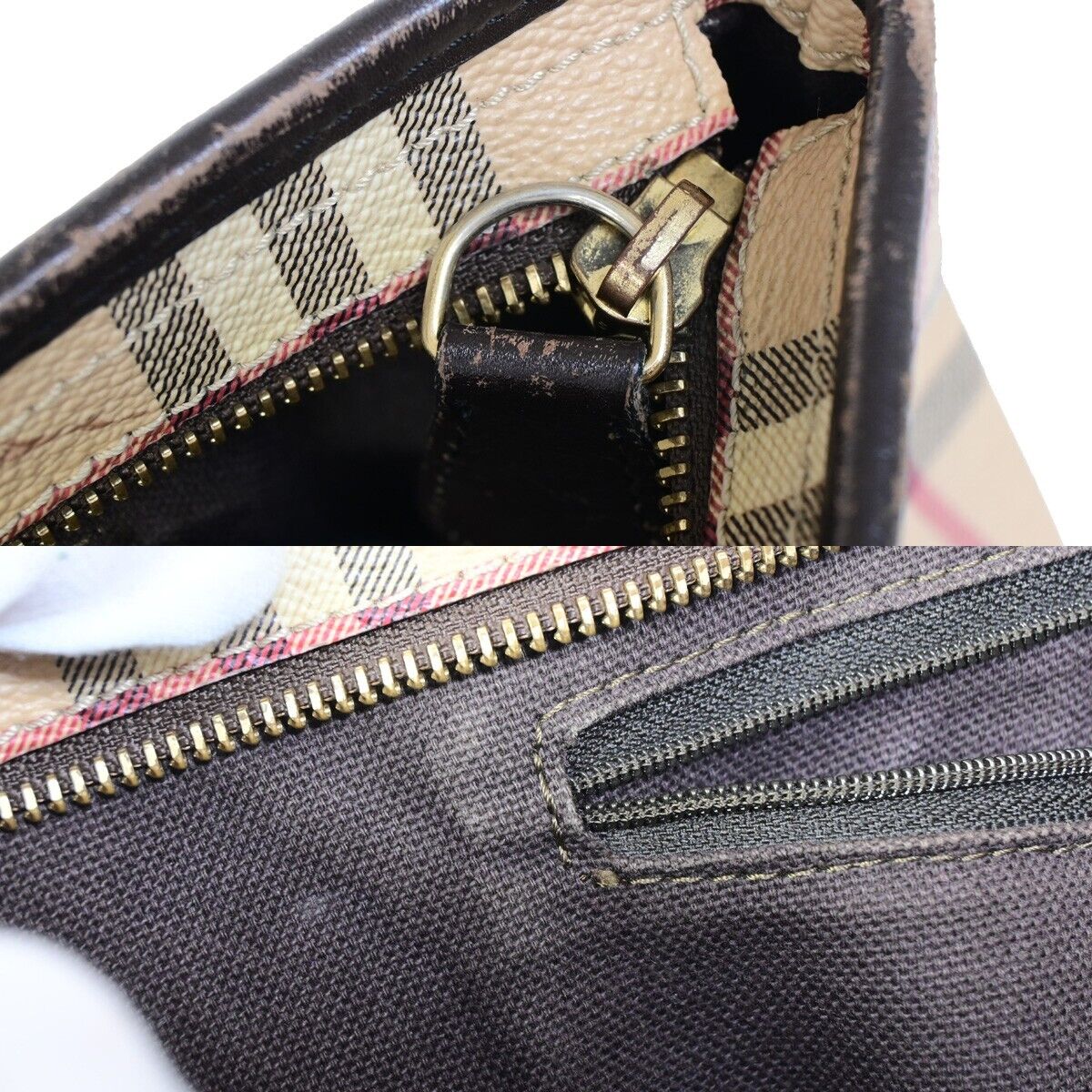 BURBERRY Logo Nova Check Shoulder Tote Bag Canvas Leather Beige Brown 67SJ006