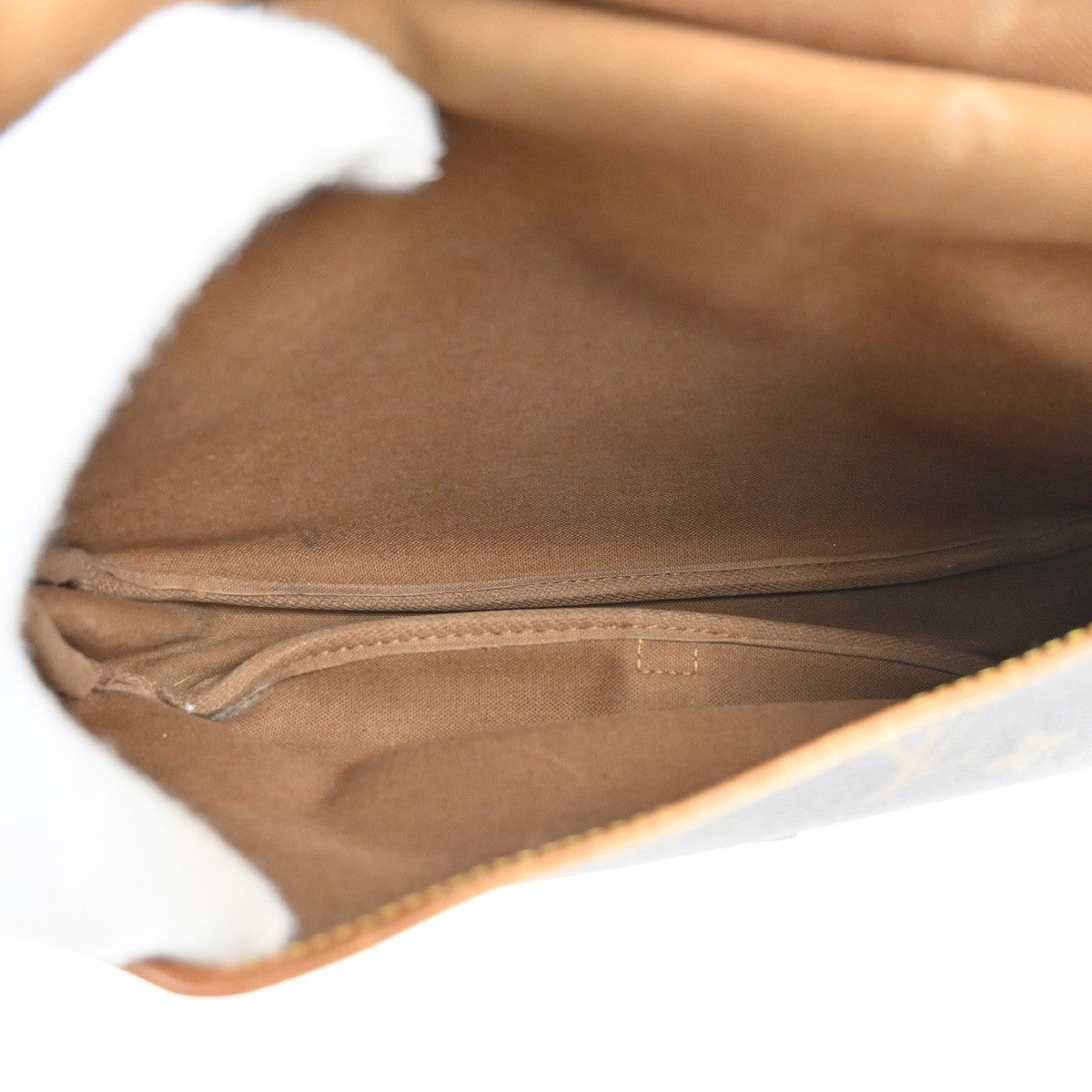 LOUIS VUITTON Logo Saumur 30 Shoulder Bag Monogram Leather Brown M42256 86MA434