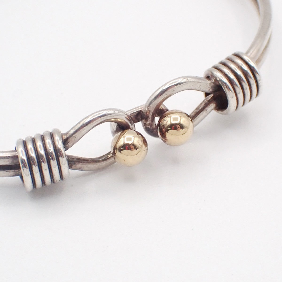 Tiffany & Co. Double Hook and Eye Bangle Bracelet Gold 750/Silver 925 31RL958