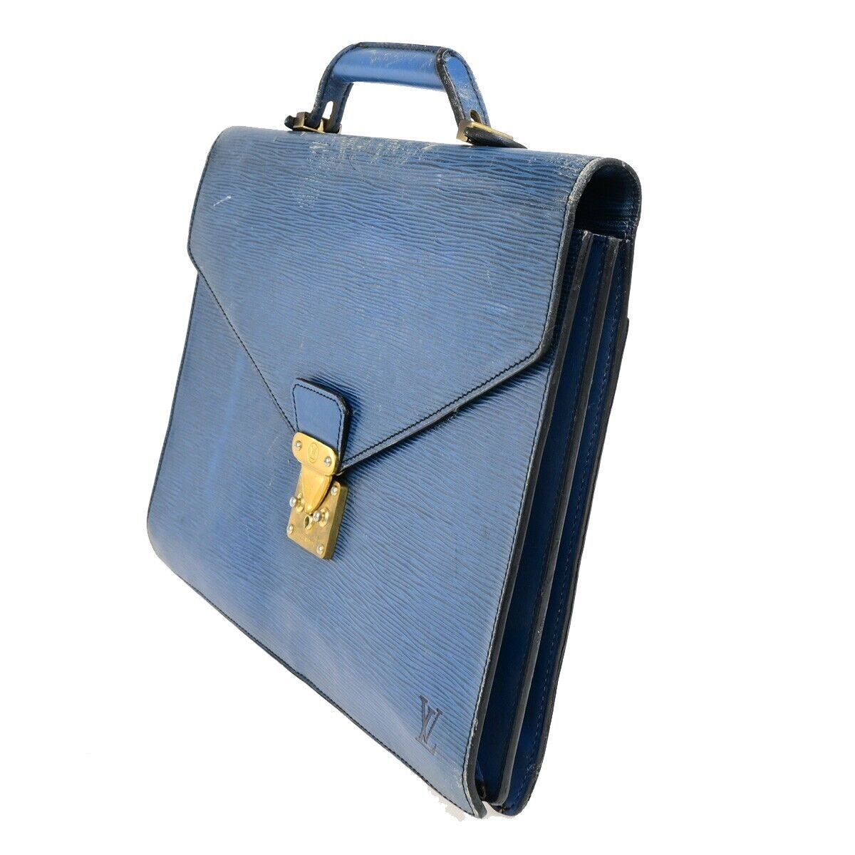 LOUIS VUITTON Serviette Conseiller Hand Bag Epi Leather Blue M54425 05FB317