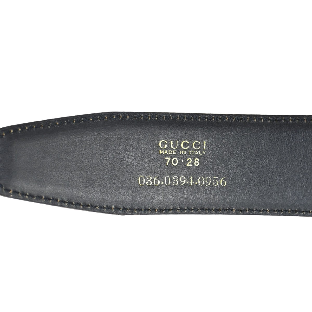 GUCCI G Logo Belt 70/28 Leather Brown Blue GHW Italy 66KC646