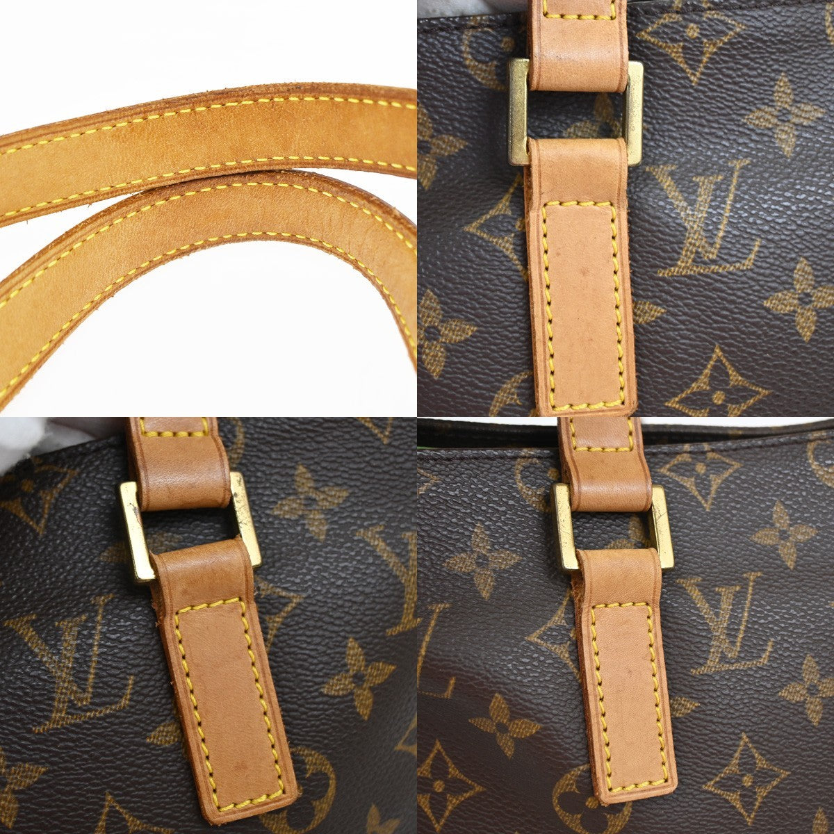 LOUIS VUITTON Cabas Piano Shoulder Bag Monogram Leather Brown M51148 93YJ044