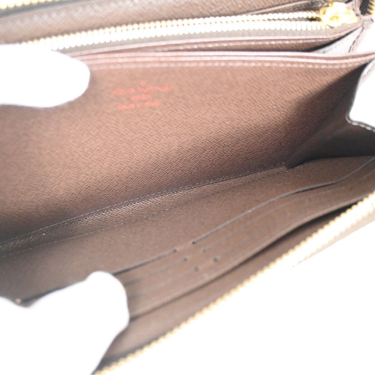LOUIS VUITTON Zippy Wallet Long Bifold Purse Damier Leather Brown N60015 21RJ315